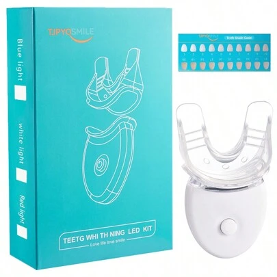 带紫外线加速器的 LED 牙齿美白套装，全新蓝光牙齿美容工具，适用于女性