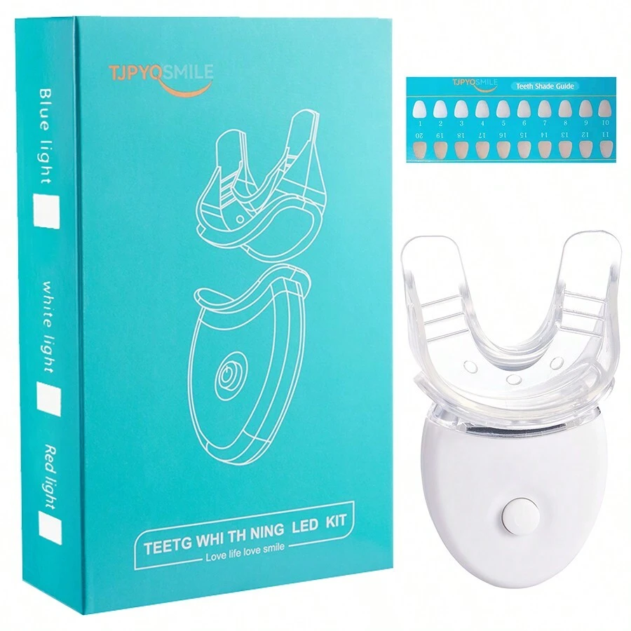 带紫外线加速器的 LED 牙齿美白套装，全新蓝光牙齿美容工具，适用于女性