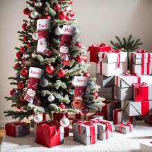 Calcetín navideño personalizado de la Calle Santa Claus, calcetín navideño familiar, calcetín personalizado, calcetín navideño a medida, calcetín familiar - Color caoba - Ver 3