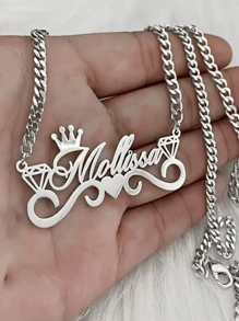 1 pièce Collier personnalisé en acier inoxydable simple mode argent or rose or, cadeau de Noël, cadeau de Saint-Valentin, cadeau d'anniversaire