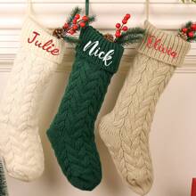 1 Pc Embroidered Christmas Stocking Custom Christmas Knitted Stocking Personalized Family Christmas Stocking Monogram Stocking,Holiday Decor Gift