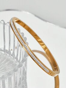 1 件欧美极简主义 INS 雪花图案女士可调节细手镯，适合节日、派对、日常佩戴、圣诞礼物 - 彩色 - 查看 5