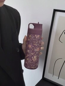 1 件 550ml/18.6oz 黄色花卉系列保温水瓶、杯子、翻盖饮水瓶、健身和户外运动水壶、学校用品、返校节日礼物 - 彩色 - 查看 14