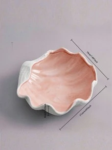 1 pieza Bandeja de cerámica con conchas, estrellas de mar y almejas, Cuenco de almacenamiento creativo rosa, Organizador de joyería Plato, Recipiente para almacenar brazaletes, aretes, collares y dulces para la mesa de entrada, decoración del hogar, fiesta de cumpleaños, viaje de vuelta a la escuela