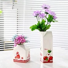 1 chiếc bình đựng sữa bằng gốm, bình đựng dâu tây để bàn trong nhà, kiểu bình đựng sữa độc đáo, trang trí ngoài trời - Nhiều màu - Xem 2