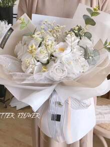 1 tấm lưới hình sao trăng màu đồng, vật liệu đóng gói hoa, đồ dùng cho người bán hoa, ngày lễ tình nhân, lưới đóng gói bó hoa - Nhiều màu - Xem 4