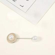 韩式优雅珍珠心形和水晶装饰胸针、长围巾披肩胸花配饰 - 彩色 - 查看 8