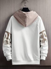 2 件套男士时尚连帽羊毛运动服秋冬季 - 白色 - 查看 3