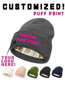 [定制] 一顶个性化泡泡印花彩丁护发针织帽，保护发型帽，适合日常使用 - 泡芙印花 - 查看 1