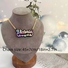Collar con nombre personalizado de acrílico, joyería con placa con nombre personalizado, collar con nombre para niños, collar personalizado, placa con nombre de acrílico colorido, regalo para mamá