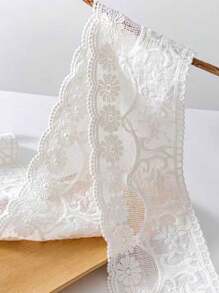 1Meter Premium Embroidered Lace Trim, 10cm Width, Thickened For DIY Clothing Decor, Suitable For Skirt Hems, Autumn/Winter