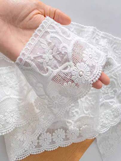 1yard Premium Embroidered Lace Trim, 10cm Width, Thickened For DIY Clothing Decor, Suitable For Skirt Hems, Autumn/Winter