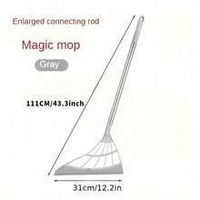 Magic Broom Rubber Strip Broom Silicone Sweep Cleaning Floor Wiper Silicone Broom Domestic Toilet Lazy Broom 1pc - Grey - View 5
