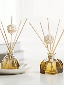1pc 50ml Air Freshener With 5 Scented Sticks, Suitable For Bathroom Deodorizing, Bedroom Fragrance, Home Decor, Glass Bottle, Rectangular Shape, Feather-Free, Long-Lasting Fragrance Essential Oil, Excellent For Odor Elimination,Aromatherapy,House Freshener,Diffuser,Gift,Home Decor - Multiple Models - View 1