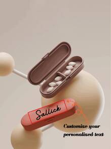 Customizable Magnetic Medicine Pill Box, Mini Travel Pill Case, Light Blocking Medicine/Tablet Storage Organizer, Portable Compartment Box