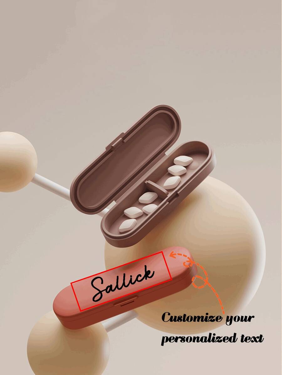 Customizable Magnetic Medicine Pill Box, Mini Travel Pill Case, Light Blocking Medicine/Tablet Storage Organizer, Portable Compartment Box