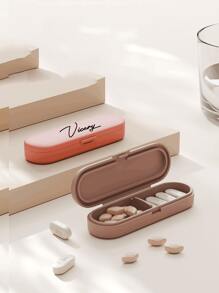 Customizable Magnetic Medicine Pill Box, Mini Travel Pill Case, Light Blocking Medicine/Tablet Storage Organizer, Portable Compartment Box