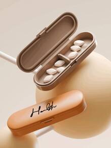 Customizable Magnetic Medicine Pill Box, Mini Travel Pill Case, Light Blocking Medicine/Tablet Storage Organizer, Portable Compartment Box