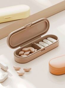 Customizable Magnetic Medicine Pill Box, Mini Travel Pill Case, Light Blocking Medicine/Tablet Storage Organizer, Portable Compartment Box