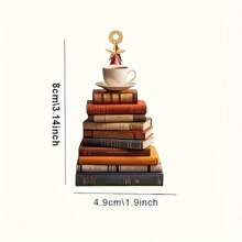 2pcs/Set Christmas Tree Hanging Ornaments - Acrylic Book And Coffee Cup Design, Suitable For Backpack And Car Decor, Ideal Holiday Gift,For School Supplies,Back To School - Multicolor - View 5