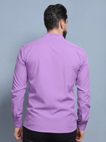 Men Shirts - 紫丁香色 - 查看 3
