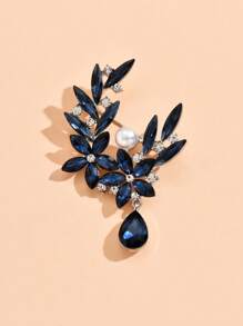 Brosche mit Strass- und Kunstperlendekor