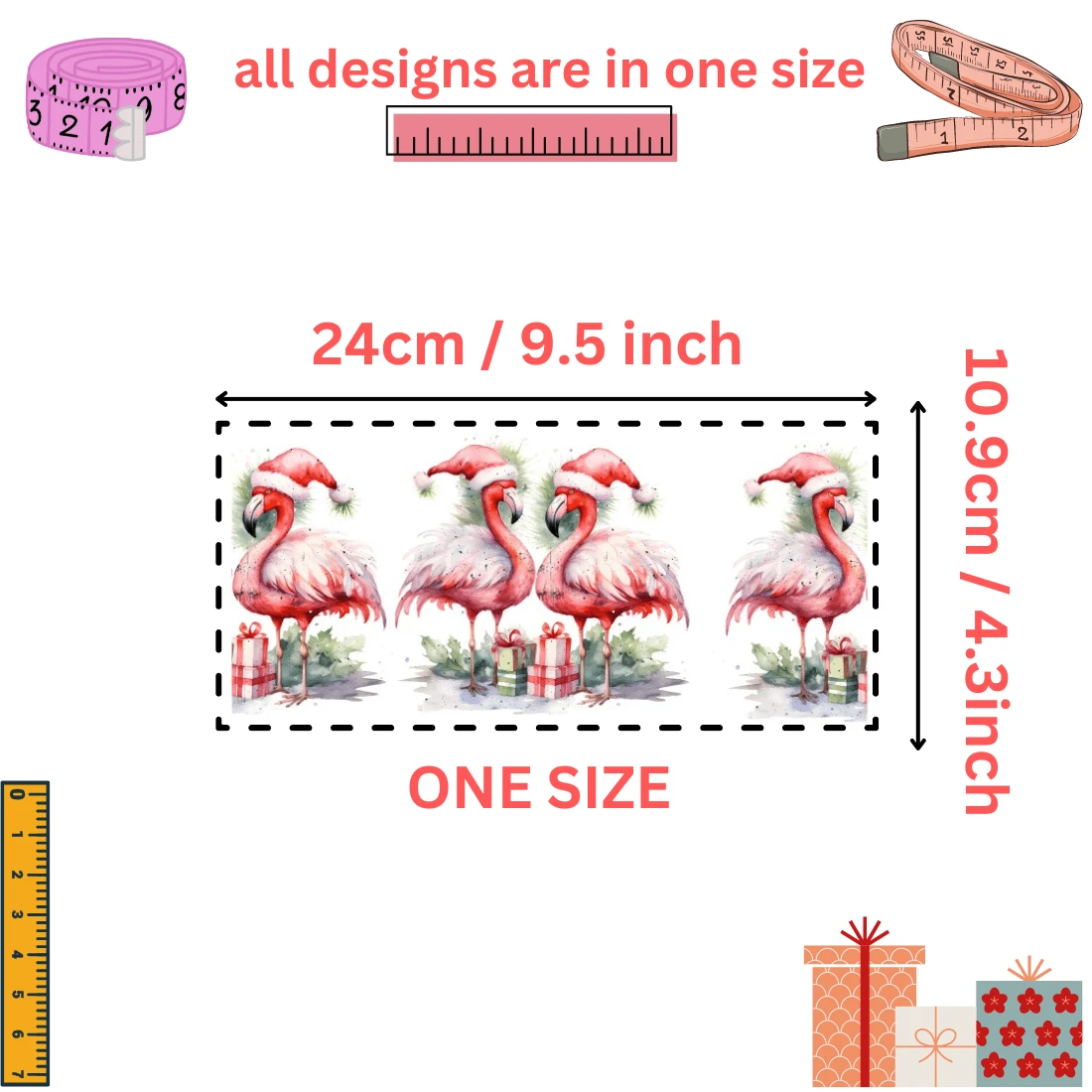 10 Pieces Christmas Designs Uv Dtf Cup Sticker Set Waterproof 3D