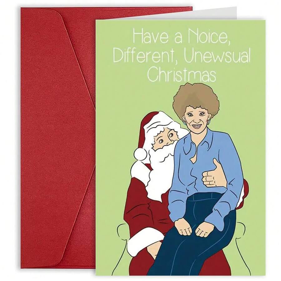 1 张带信封的趣味圣诞贺卡 - 度过一个安静、与众不同、不同寻常的圣诞节 - 适合任何人，独特的节日问候，纸质材料，适合所有圣诞节场合 - 均碼 - 查看 1