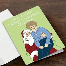 1 张带信封的趣味圣诞贺卡 - 度过一个安静、与众不同、不同寻常的圣诞节 - 适合任何人，独特的节日问候，纸质材料，适合所有圣诞节场合 - 均碼 - 查看 8