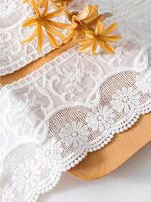 1Meter Premium Embroidered Lace Trim, 10cm Width, Thickened For DIY Clothing Decor, Suitable For Skirt Hems, Autumn/Winter