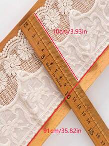 1Meter Premium Embroidered Lace Trim, 10cm Width, Thickened For DIY Clothing Decor, Suitable For Skirt Hems, Autumn/Winter
