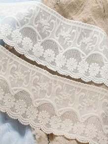 1Meter Premium Embroidered Lace Trim, 10cm Width, Thickened For DIY Clothing Decor, Suitable For Skirt Hems, Autumn/Winter