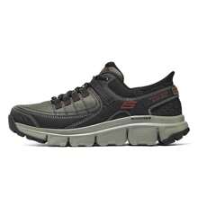 Giày thể thao nam SKECHERS chống mài mòn, giày đi bộ đường dài xuyên quốc gia, giày thể thao thường ngày có đệm buộc dây - Bụi hồng - Xem 1