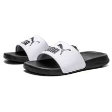 Puma Sandalias deslizantes casuales, cómodas y transpirables Popcat 20 unisex, 372279-36 - blanco-negro carbón - Ver 5