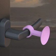 无需钻孔的门把手保护垫，静音软硅胶门挡保险杠，家居装饰安全门垫防撞最佳礼物 - 彩色 - 查看 2