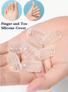 50 piezas/Paquete Protectores de dedos de los pies de silicona: Elásticos, anti-fricción, transpirables, a prueba de sudor, protegen eficazmente las uñas de los dedos de los pies, inodoros, talla grande cómodos para correr y caminar. Fundas de gel para los dedos de los pies, protectores de dedos de los pies de silicona anti-fricción, fundas transpirables para los dedos pequeños, unisex. - transparente - Ver 4