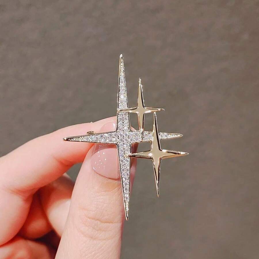 Elegante himmlische Sternform Brosche, funkelnde Pailletten-Strass-verzierte Brosche, geeignet für Pullover, Anzüge, Kleider, Bekleidungszubehör, ideales Geschenk für Freundinnen, Ehefrauen, Mütter, Geburtstage, Hochzeitskleider Accessoires Pin für Kleidung Taschenbehang Schule Büro Accessoires Hemden Jacken Schmuck Halloween Kleidung Pin Lustige süße Lehrergeschenke Halloween Accessoires Lehrertag Kostümzubehör Taschenbehang Weihnachten