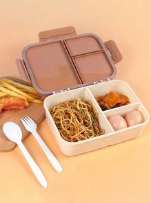 1 套塑料 PP 纯色方形可微波重复使用便当盒，适合办公室职员、学生、户外、露营、学校用品 - 彩色 - 查看 6