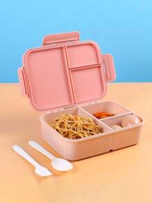 1 套塑料 PP 纯色方形可微波重复使用便当盒，适合办公室职员、学生、户外、露营、学校用品 - 彩色 - 查看 1