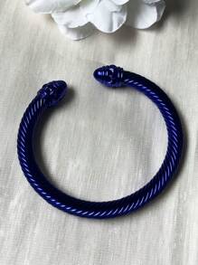 1pc European & American Fashionable Lacquered Twisted Rope Open Bangle Bracelet, Versatile Accessory For All Seasons & Holidays