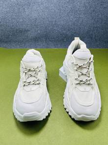 2024年秋季流行厚底运动鞋新品，厚底高端小众设计休闲运动鞋，男士增高运动鞋 - 白色 - 查看 4