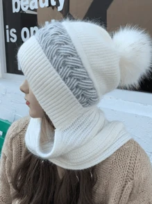 1 sztuka z czystego kolorowego włókna poliestrowego w stylu boho (poliester) z drobnym puchem, 3 zimowe włóczki – ciepła czapka dzianinowa z wełnianymi kulkami, elastycznymi paskami, ocieplaczami na uszy, odpowiednia na wieczory kawalerskie – proces tkania poliestru barwionego wodą, nadaje się do prania ręcznego jesienią i zimą