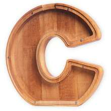 Wooden Letter Piggy Bank For Kids, Letter Money Bank Suitable For Preschool Children Education Birthday Gift For Kids 9 Inch (H) - Mocha Brown - View 5
