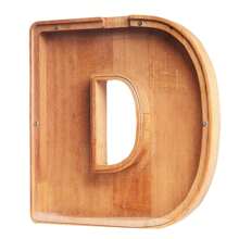 Wooden Letter Piggy Bank For Kids, Letter Money Bank Suitable For Preschool Children Education Birthday Gift For Kids 9 Inch (H) - Mocha Brown - View 3