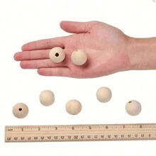 10 件/50 件/200 件木珠天然未加工圆形木质散珠木质隔珠用于工艺品制作装饰品和 DIY 工艺品（8 毫米、20 毫米、25 毫米、30 毫米） - 彩色 - 查看 5