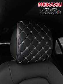 MEIKAXIU 2 件刺绣仿皮汽车座椅头枕套，可拆卸可洗汽车内饰配件，适用于座椅和头枕 - 2個裝 - 查看 5