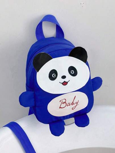 low tea 1 件多色尼龙背包，可爱熊猫印花卡通图案，拉链开合儿童迷你背包背包、背包、学校背包、背包、书包、书包、包、恐龙包非常适合学校礼物