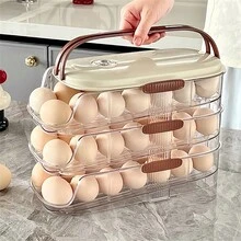 Caixa de armazenamento de ovos, refrigerador, cozinha doméstica inclinada, recipiente automático de rolamento de ovos de várias camadas - Multicolorido - Ver 13