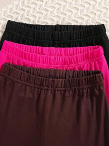 Conjunto de 3 piezas de ropa informal para niñas, que combina todo: Blusa de manga larga con estampado de personaje de dibujos animados y letras en inglés + Pantalón jogger de cintura elástica de unicolor, ropa cómoda y versátil para niñas en primavera y otoño