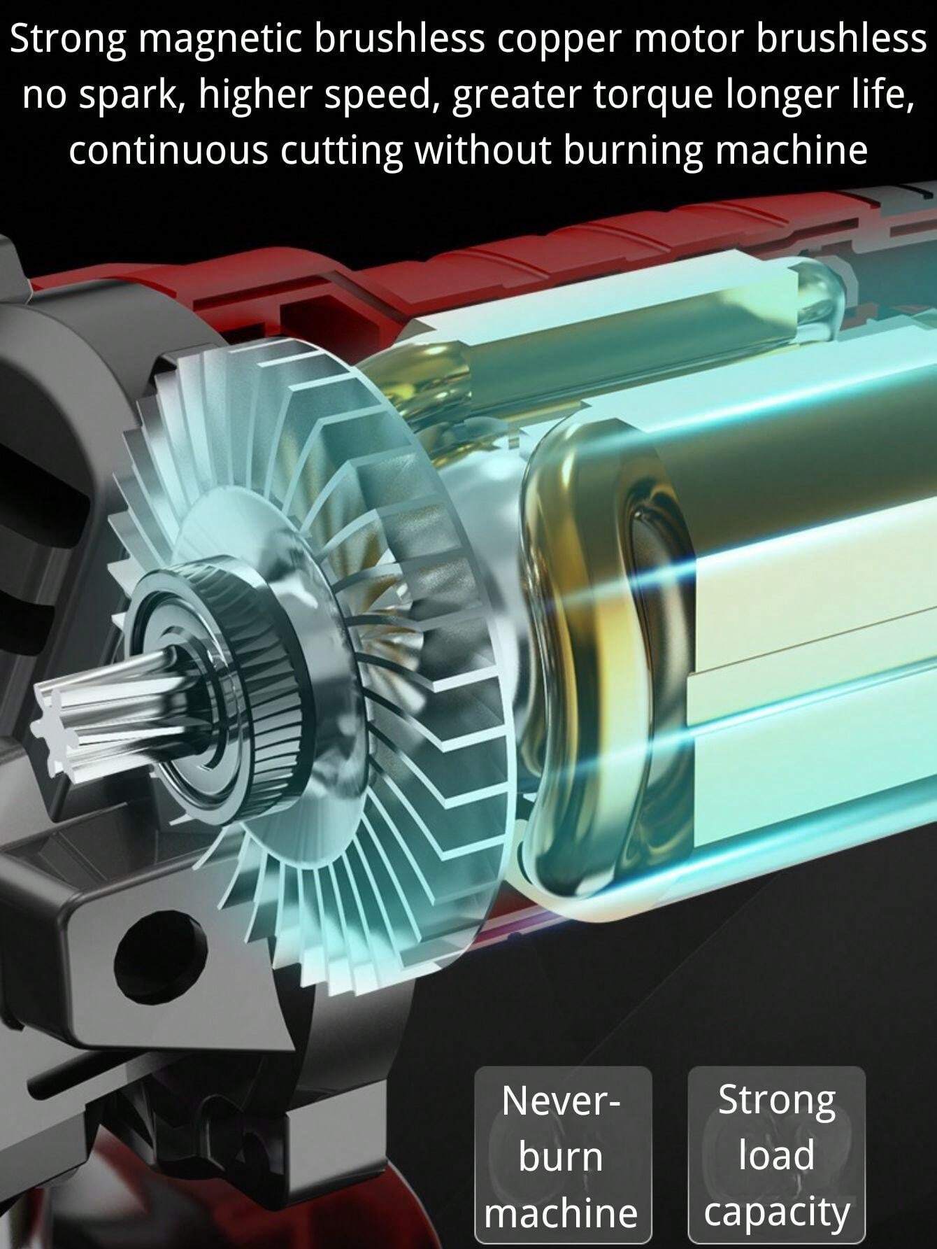 1 Piece Angle Grinder, Brushless Electric Grinding Tool,3 Gear